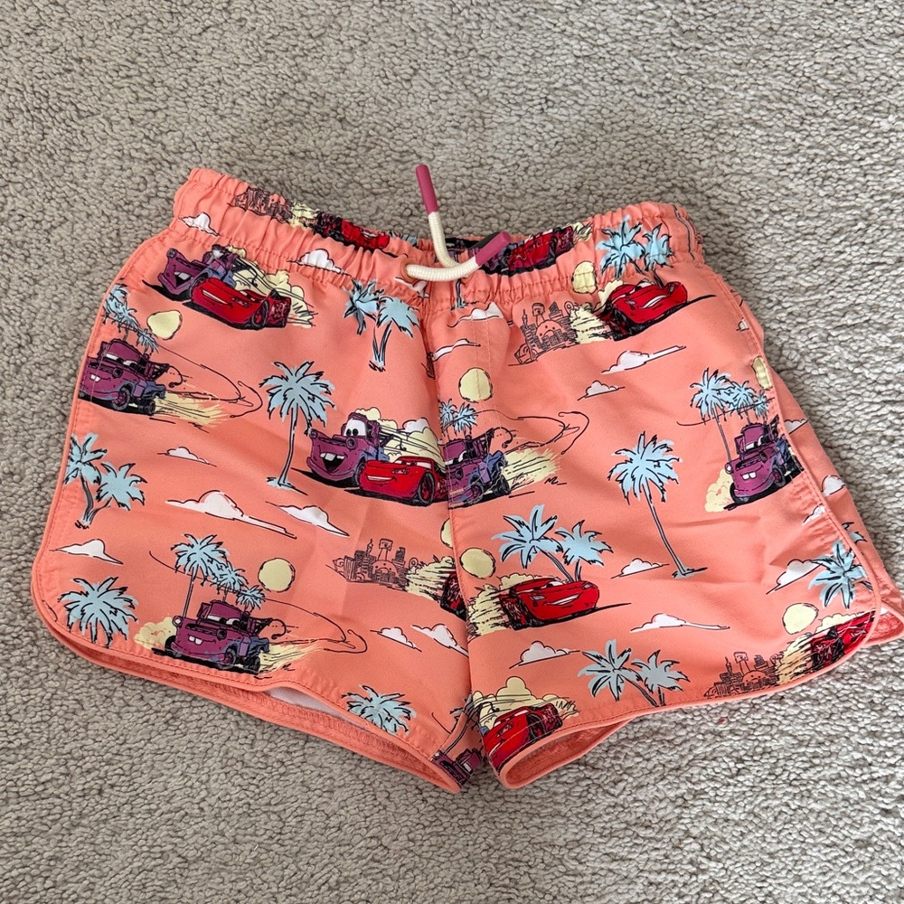 zara boys disney Cars swim trunks sz 6